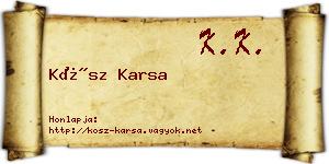 Kósz Karsa névjegykártya